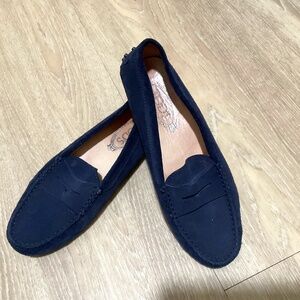 WOMEN TOD’S slipper in dark blue Suede/Size 8,5
